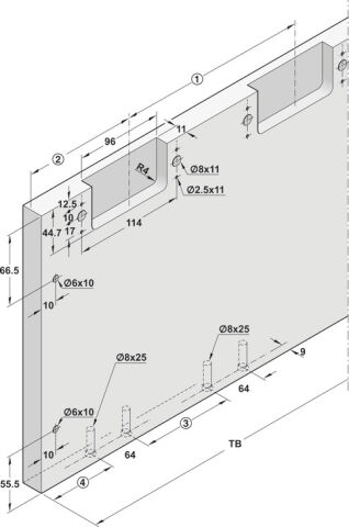 Häfele Kayar kapı donanımı Finetta Flatfront E 35 FB ≤35 kg 385 mm 230 V 406.11.031