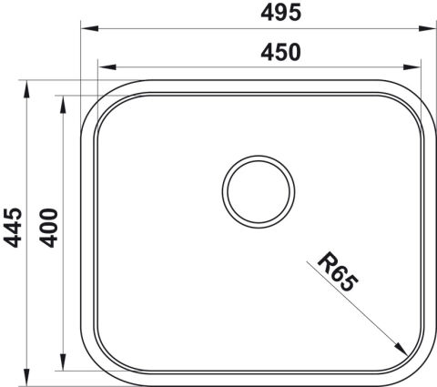 Häfele ENNA 03 Eviye Paslanmaz Çelik - 495x445 mm ENNA03 Paslanmaz çelik 570.90.390