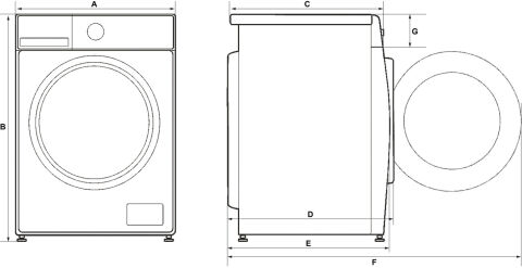 Häfele ORION Çamaşır Makinesi 60 cm Solo 10 kg 595 mm 850 mm Gri 240 V 538.91.110