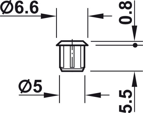 Häfele Üst kapak Plastik 5 mm kör delik için 6,60 mm Açık gri RAL 7035 045.20.502