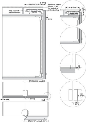 Häfele Kayar kapak donanımı Finetta F-Flush51 10A set 5–10 kg ±5 mm 406.11.242