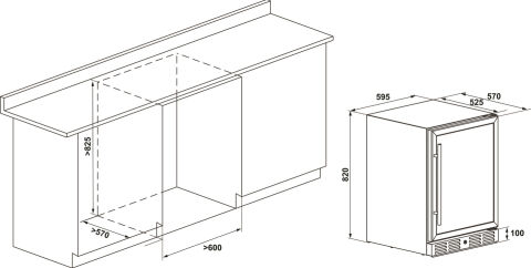 Häfele MAXIMA Şarap Soğutucu 60 cm Ankastre/Solo Çift 595 mm 820 mm Siyah 240 V 90 W 539.15.180