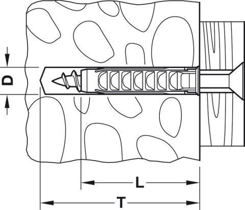 Häfele Dübel fischer SX/SX-L plastik - SX 8 Ahşap ve sunta 051.43.004