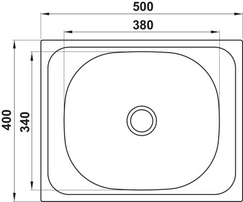 Häfele CAPUA 02 Eviye Paslanmaz Çelik - 500x400 mm CAPUA02 Satin Gömme montaj 570.90.460