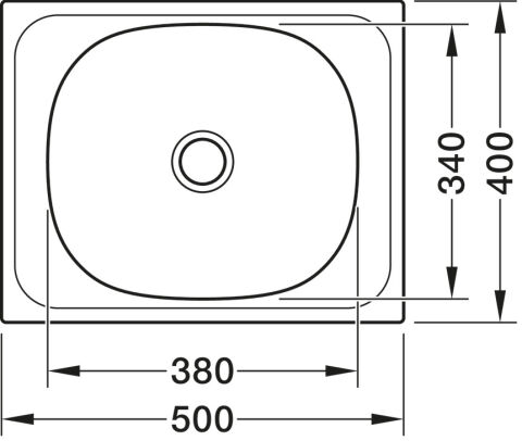 Häfele CAPUA 02 Eviye Paslanmaz Çelik - 500x400 mm CAPUA02 Satin Gömme montaj 570.90.460