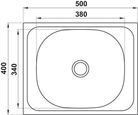 Häfele CAPUA 02 Eviye Paslanmaz Çelik - 500x400 mm CAPUA02 Dekorlu Gömme 570.90.470