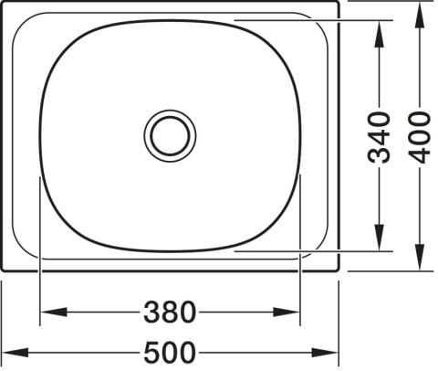 Häfele CAPUA 02 Eviye Paslanmaz Çelik - 500x400 mm CAPUA02 Dekorlu Gömme 570.90.470
