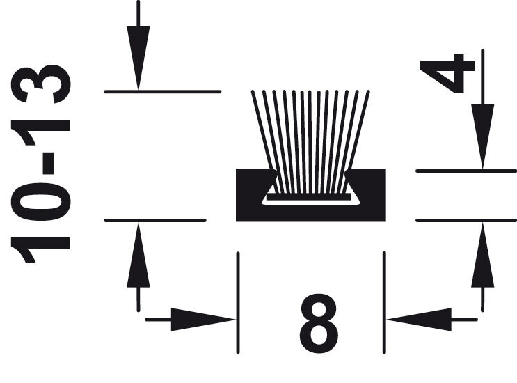 Häfele Kayar Kapak Tozluk Fırçası - 6,70 mm 7 mm 2,500 mm Beyaz/gri 406.41.732