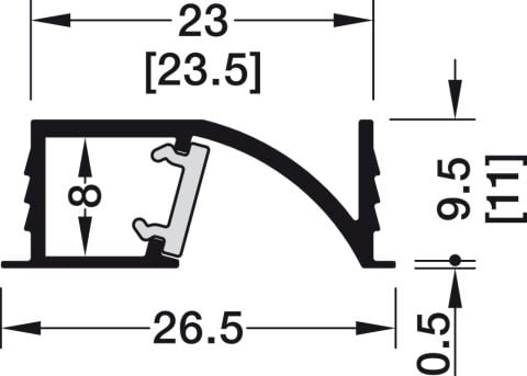 Gömme montaj için profil, 5 mm şerit LED aydınlatmalar