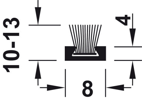 Häfele Kayar Kapak Tozluk Fırçası - 6,70 mm 7 mm 2,500 mm Beyaz/gri 406.41.734