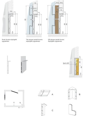 Süpürgelik Profili, Hafele BASEBOARD - 984.43.160