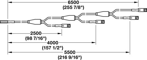 Hafele Loox5 4-way extension lead 12V/6.5m - 833.95.742