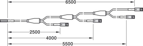 Hafele Loox5 4-way extension lead 12V/6.5m - 833.95.742