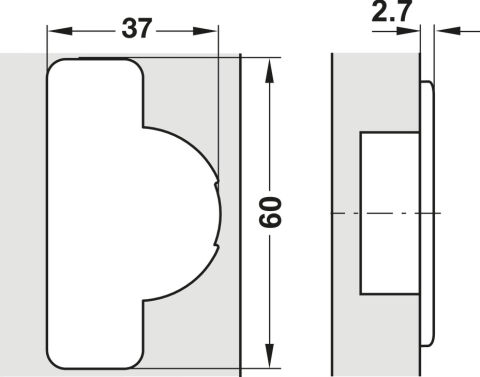 Häfele METALLAMAT K Tas Menteşe Menteşe Gövdesi Açılı Dübelli 312.22.562