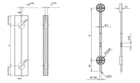 Häfele Ahşap Kapak Gizli Gergi Donanımı Çelik 18 mm Siyah Mat 406.99.621