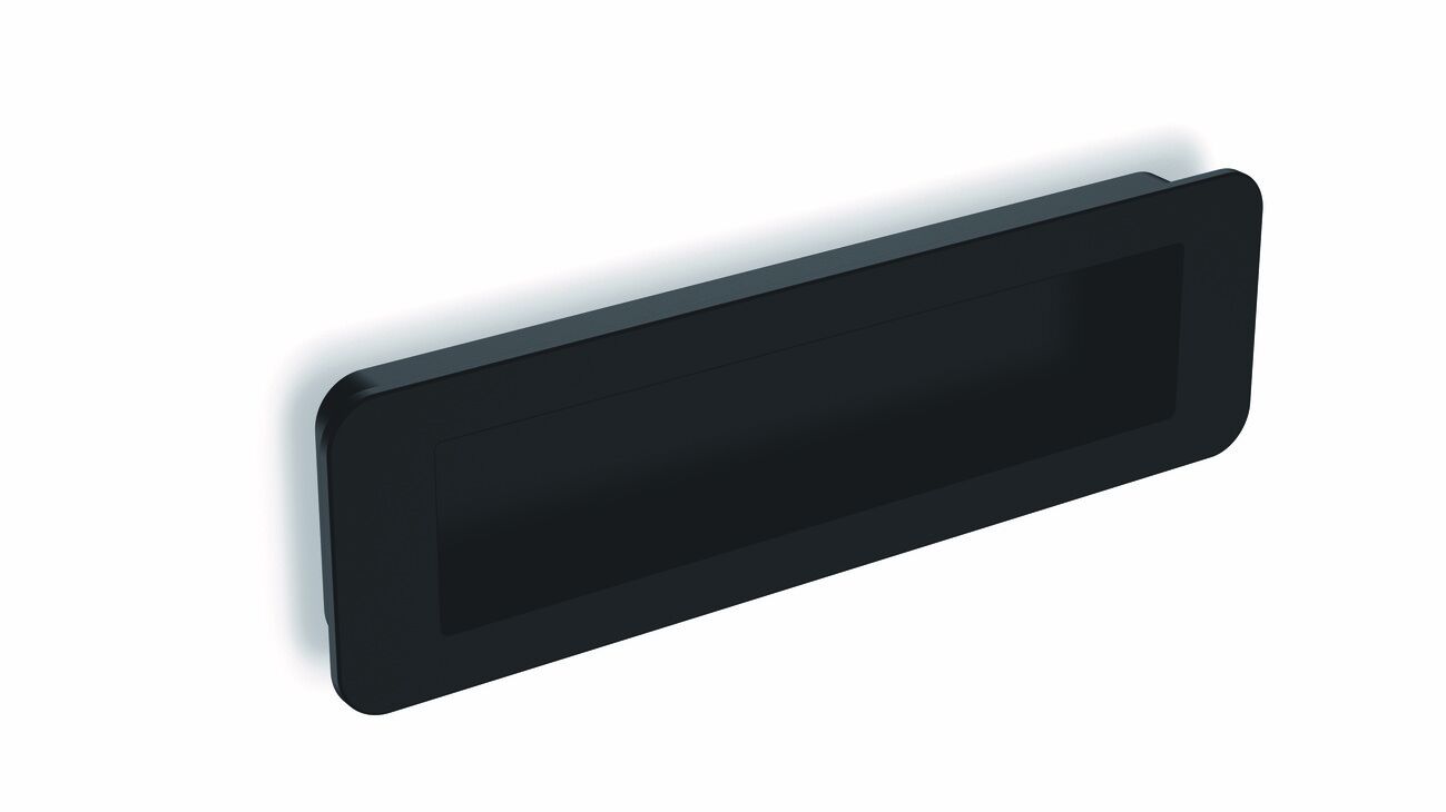 Häfele PIAZZA Gömme Kulp Plastik/Zamak - 160 x 16 mm Siyah Mat 151.09.326
