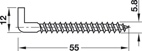 Häfele Vida kancası Yükseklik ayarlı ayarlayıcı/dolap 5,80x55 mm 5,80 mm 12 mm 057.02.912