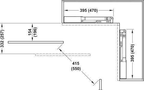 Häfele kapak açma mekanizması Swingfront 20 FB Gümüş Renkli 407.32.906