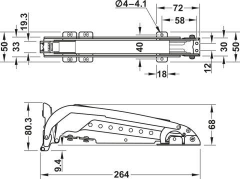 Häfele menteşe tabanı Swingfront 17/24 FB için Nikel kaplama 407.34.710