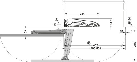 Häfele Bağlantı çubuğu için uç kapaklı Swingfront 17 FB 407.34.720