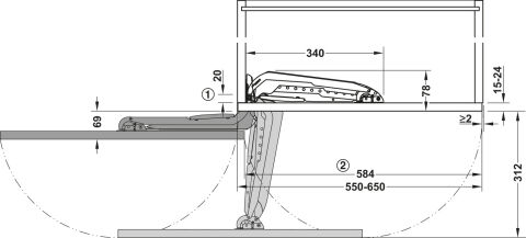 Häfele Bağlantı çubuğu için uç kapaklı Swingfront 24 FB 407.34.721