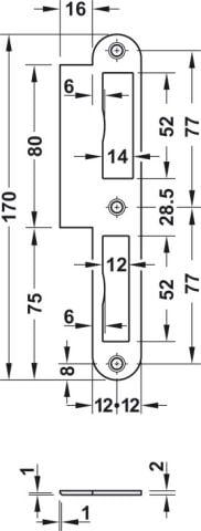 Hafele Gömme kilit, DT 700c, DT 710c ve DT 400