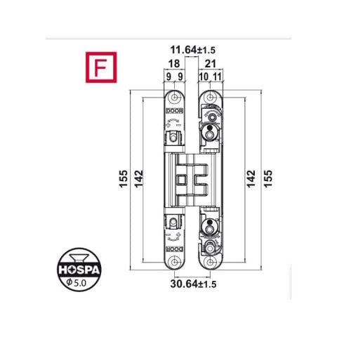Hafele CDH 60I Gizli menteşe mat nikel 60kg - 927.91.125