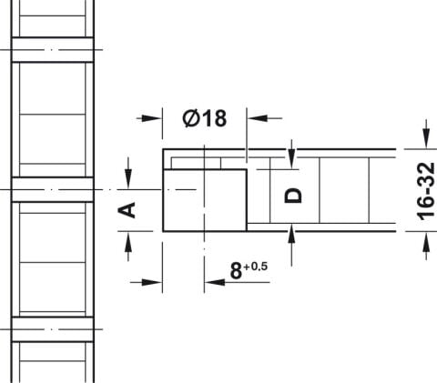 Hafele Dolap bağlantı elemanı, Tab 18, gergi ile