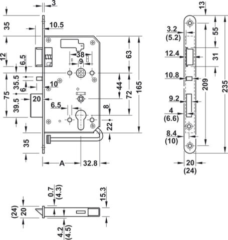 Hafele Gömme kilit, DT 700c, DT 710c ve DT 400