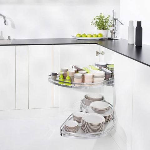 Hafele LeMans II Köşe Kiler Sistemi Seti Krom Sol 60/60-75cm