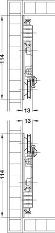 Häfele Slido F-Park71 16A Ahşap pivot kayar kapaklar set 340 mm ≤16 kg Kılavuz: Siyah 408.25.335