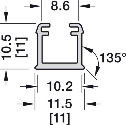 Gömme montaj için profil, 8 mm şerit LED aydınlatmalar
