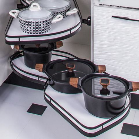 Hafele LeMans II Sepet Arena Style Siyah Sol 60cm