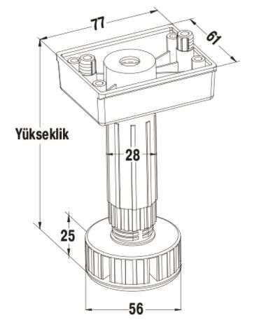 Baza Ayağı Seti, Hafele PFT03 - 637.17.314
