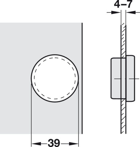 Häfele Metallamat A/SM 92° Gizli menteşe yarım binili 35 mm Cup: Siyah Hinge arm: nikel 316.33.301