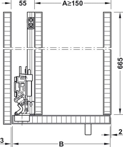 Kayar kapak donanımı, Hafele Slido F-Park72 50A, set