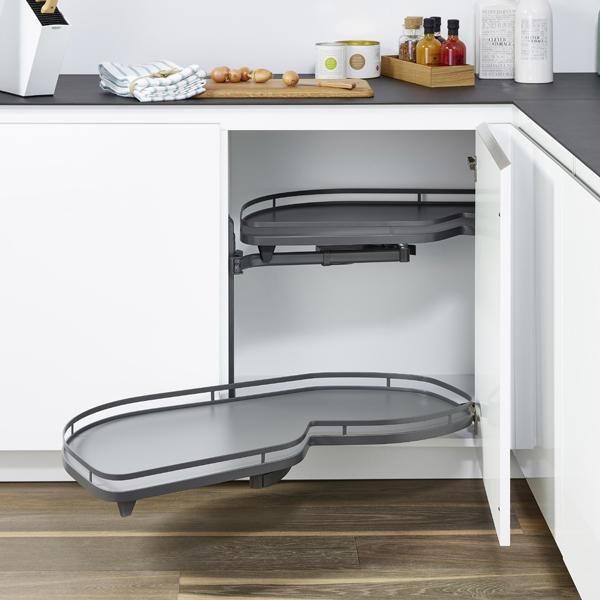 Hafele LeMans II Köşe Kiler Sistemi Seti Antrasit Sol45/60-75cm