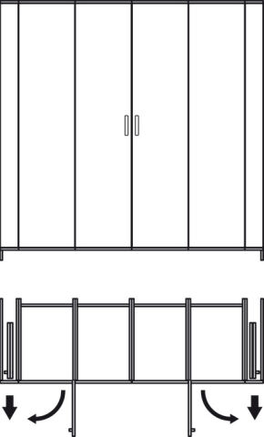 Häfele Slido F-Park72 60B Ahşap pivot kayar kapaklar set ≤15 kg 408.45.010