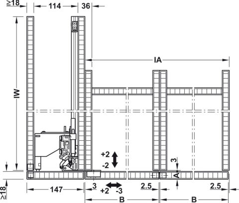 Häfele Slido F-Park72 60B Ahşap pivot kayar kapaklar set ≤15 kg 408.45.012