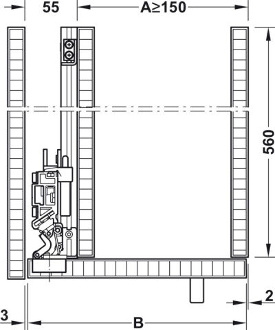 Häfele Slido F-Park72 50A Kayar kapak donanımı set ≤30 kg 408.45.024