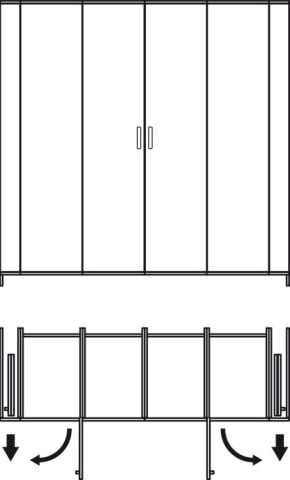 Ahşap pivot kayar kapaklar, Hafele Slido F-Park72 60B, set