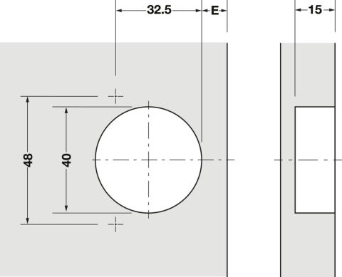 Häfele Özel menteşe Tam binili montaj en fazla 900 mm Nikel kaplama 327.22.510