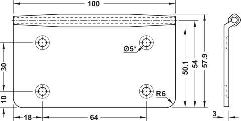 Häfele bağlantı profili üst ve altı bağlamak ve örtmek 117 mm 9,10 mm 408.45.109