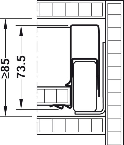 Hafele Matrix Box P Plus 40, çekmece yan yüksekliği 60 mm