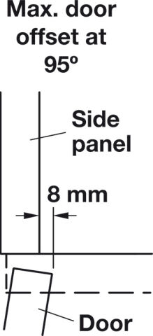 Häfele Metalla 510 A/SM 94° Gizli menteşe kalın kapılar 35 mm Nikel kaplama 329.01.632