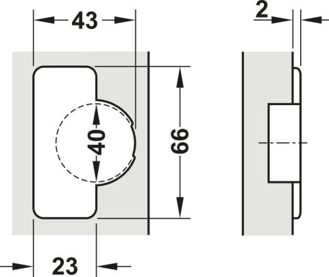 Häfele Metalla 510 A/SM 94° Gizli menteşe kalın kapılar 35 mm Nikel kaplama 329.01.632