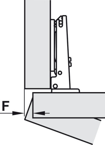 Gizli menteşe, Hafele METALLA 510 A/SM 94°, 40 mm'ye