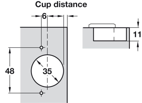 Häfele Metalla 510 Push A/SM 165° Gizli menteşe tam 35 mm Nikel kaplama 329.07.900