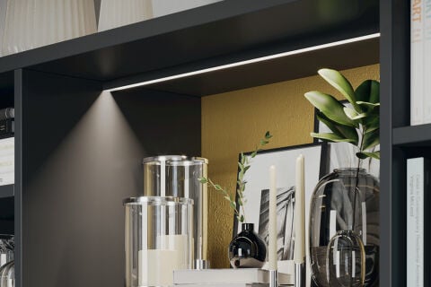 Alttan montaj için profil 8 mm şerit LED aydınlatmalar 11 mm Profile: Siyah Eloksal; 833.95.735