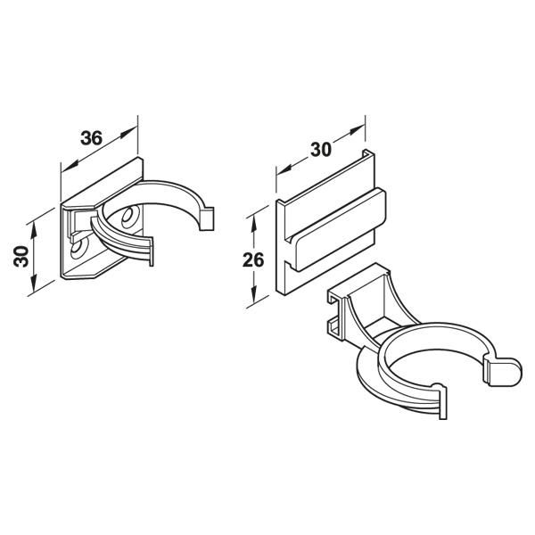 Hafele AXILO Baza Klipsi Sürerek Siyah